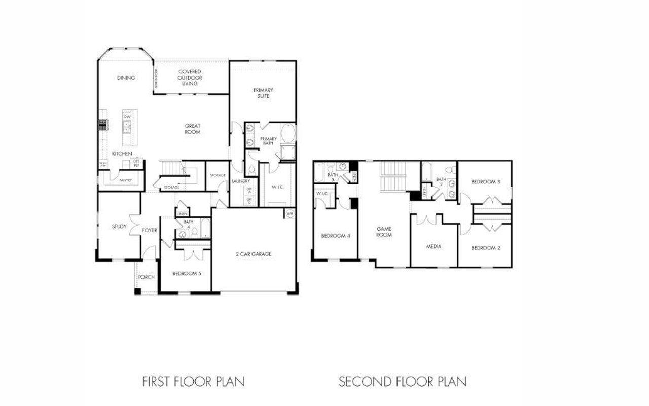 2D floor plan layout of this home in Big Sky Ranch - Executive Collection, Dripping Springs, TX (Image 2). 2D floor plan layout of this home in Big Sky Ranch - Executive Collection, Dripping Springs, TX (Image 2).