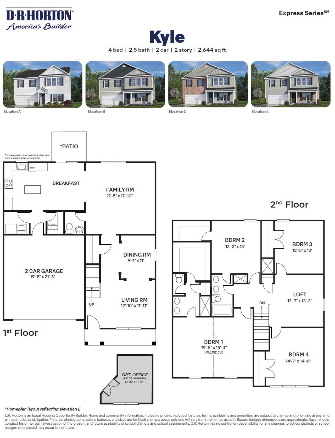2D floor plan layout of this home in Evergreen Landing, Lexington, NC (Image 2).
