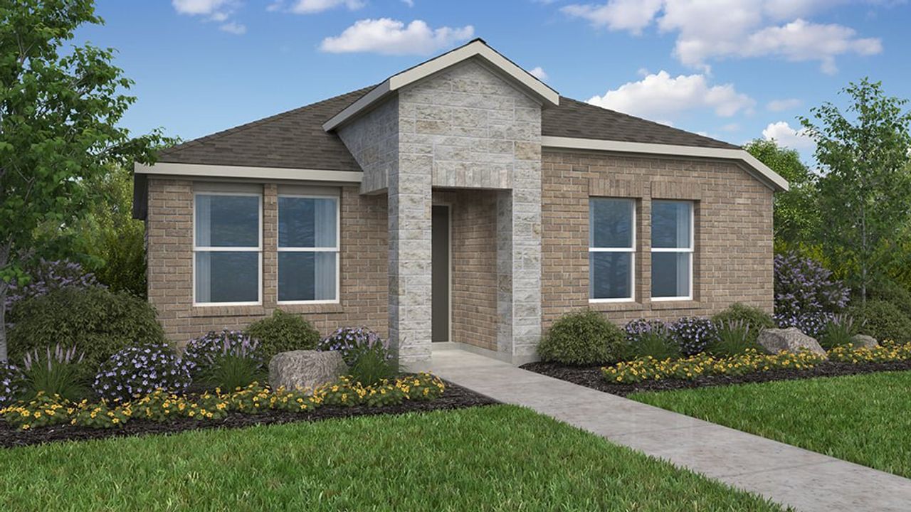 Representative exterior photo of a completed home built from the Capercaillie by Taylor Morrison in Emory Crossing, Hutto, TX (Image 2).