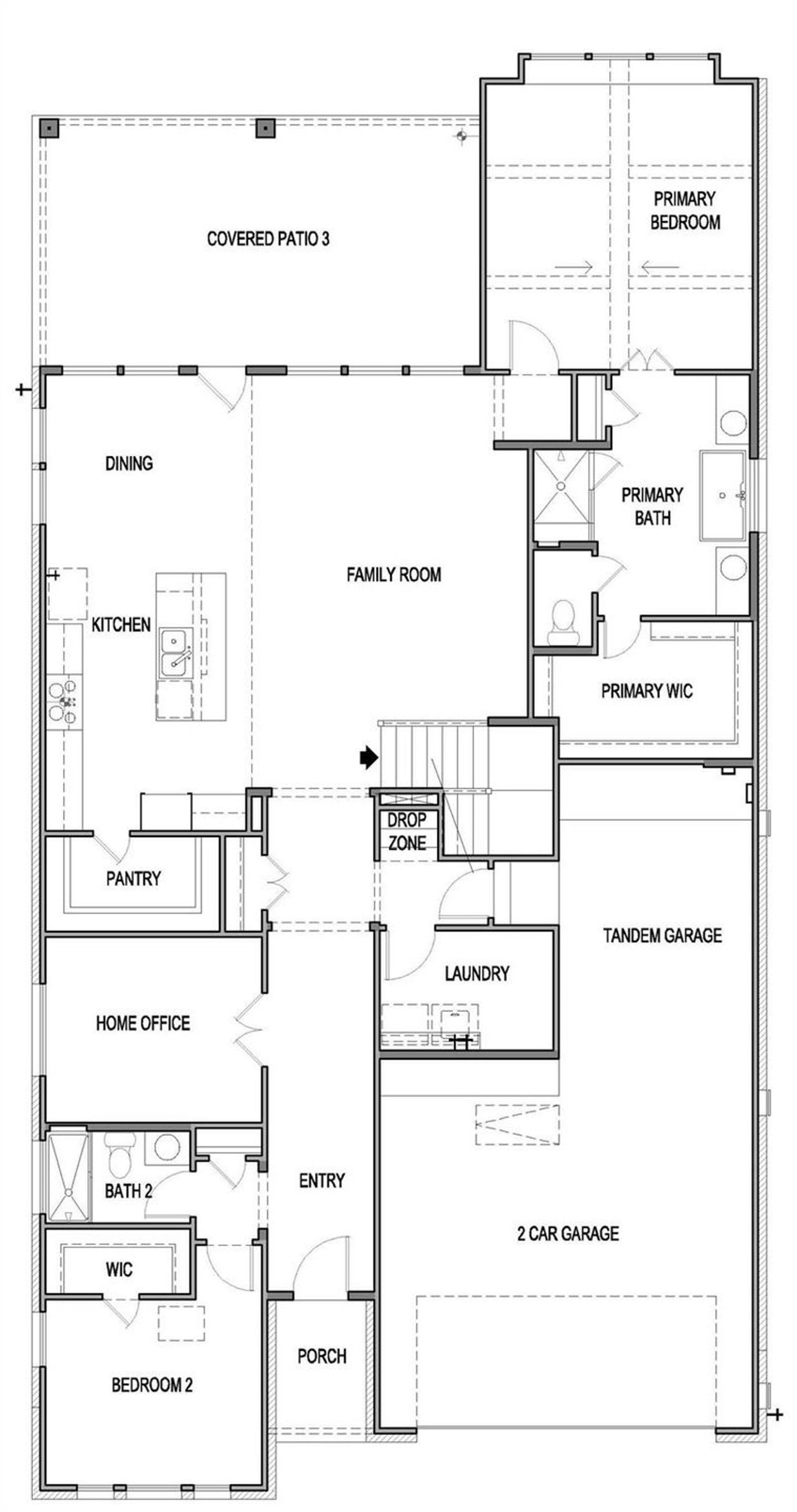 2D floor plan layout of this home in University Heights, Round Rock, TX (Image 2).
