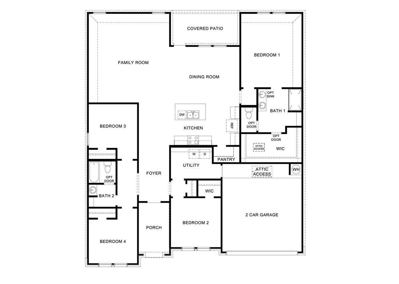 2D floor plan layout for the Garland by D.R. Horton in King's Landing, Corpus Christi, TX (Image 2).