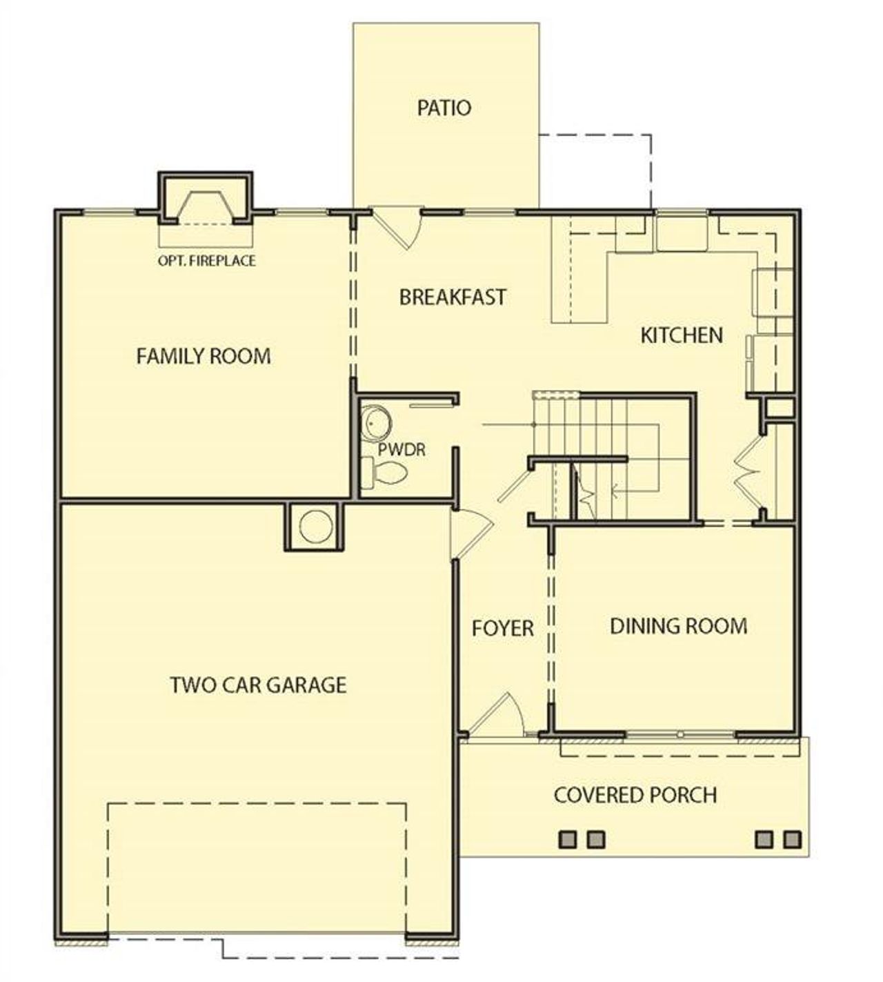 2D floor plan layout of this home in The Reserve at Chapel Hill Phase II, Douglasville, GA (Image 2).