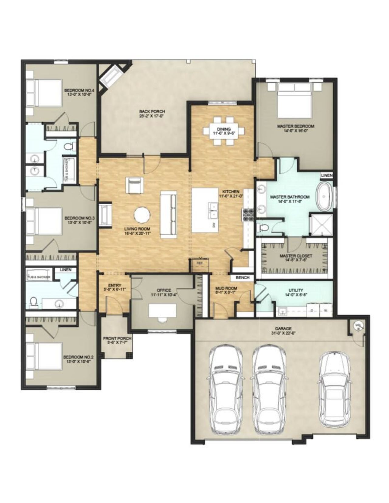 2D floor plan layout for the Rachel by DreamBuilt Homes in Lincoln Pointe, Van Alstyne, TX (Image 2). 2D floor plan layout for the Rachel by DreamBuilt Homes in Lincoln Pointe, Van Alstyne, TX (Image 2).