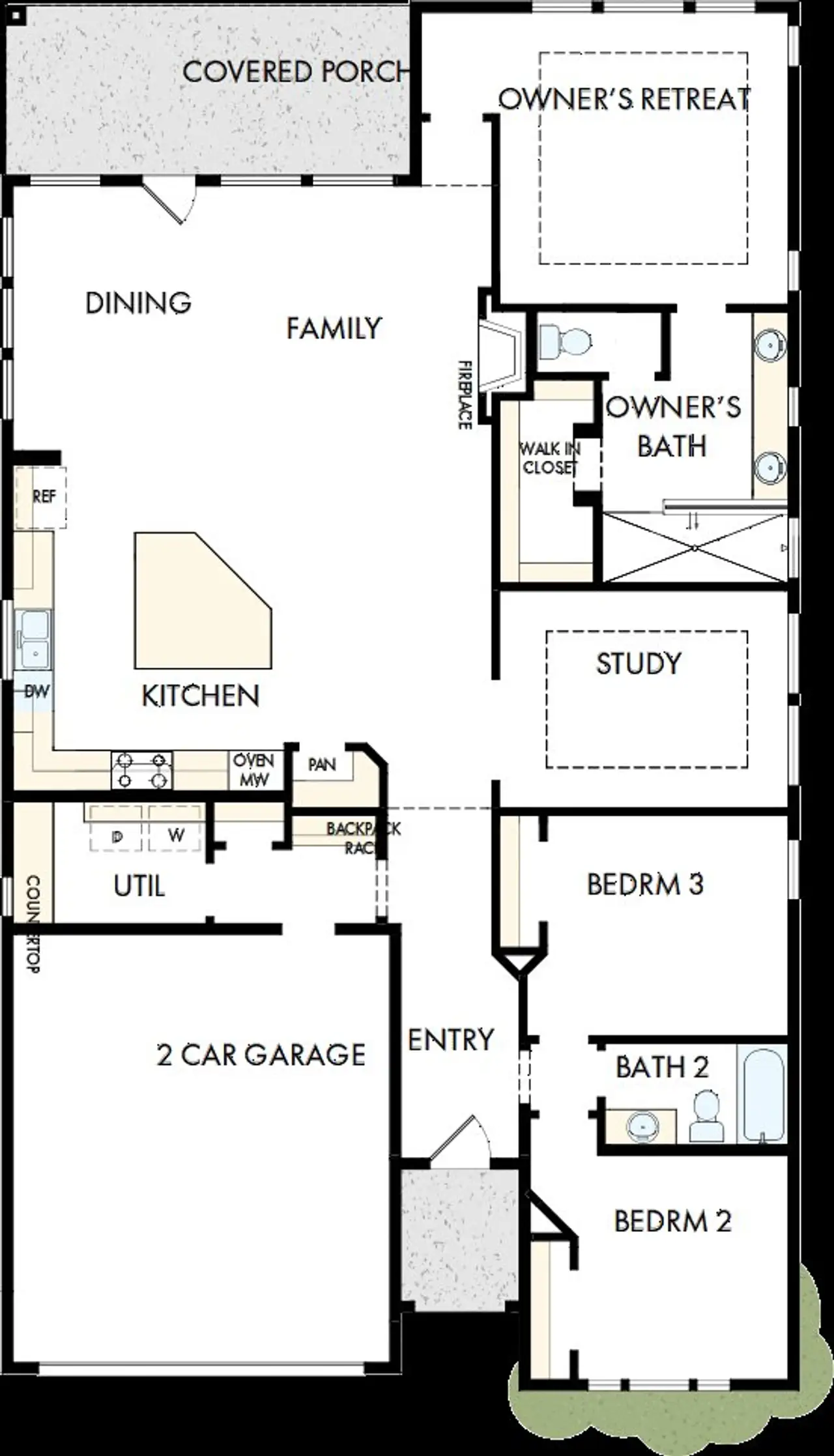 2D floor plan layout of this home in Redden Farms - Executive Series, Midlothian, TX (Image 2).