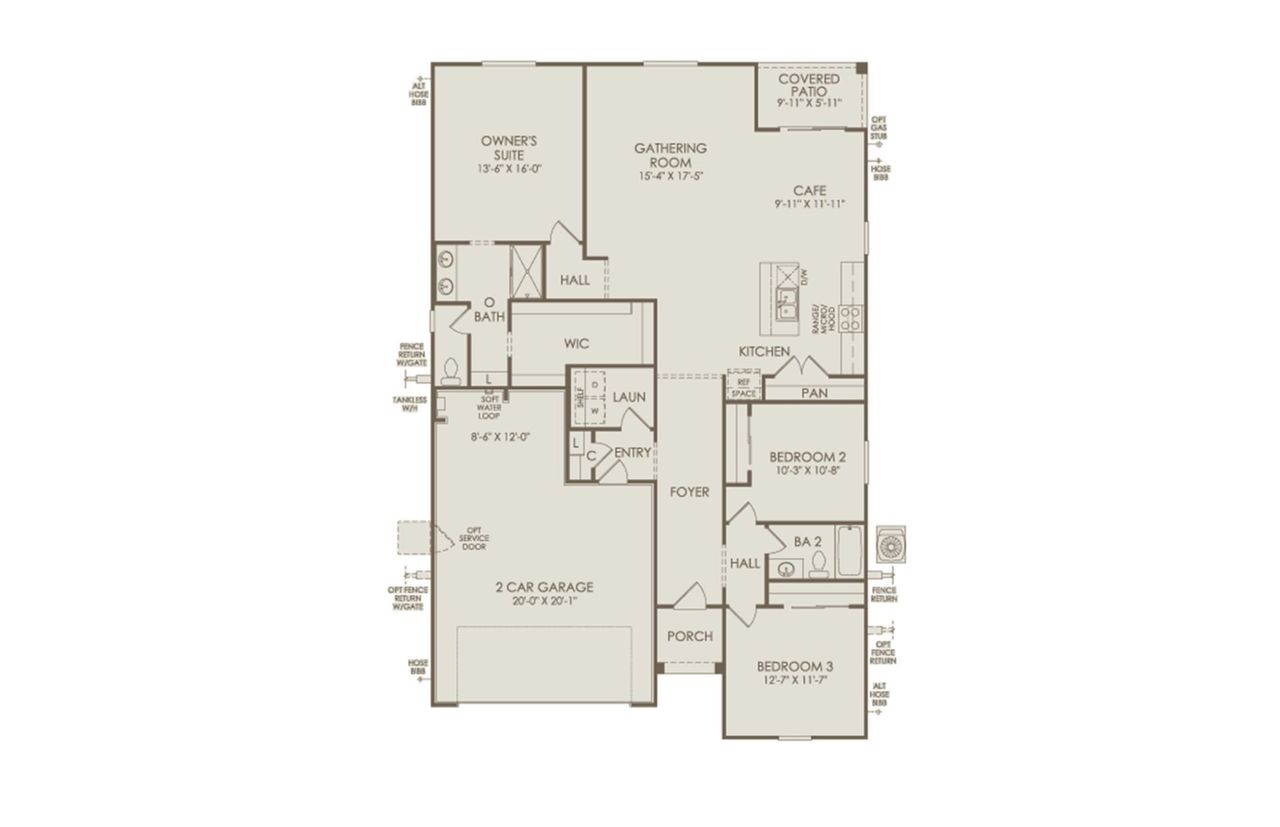 2D floor plan layout of this home in Festival Foothills, Buckeye, AZ (Image 2).