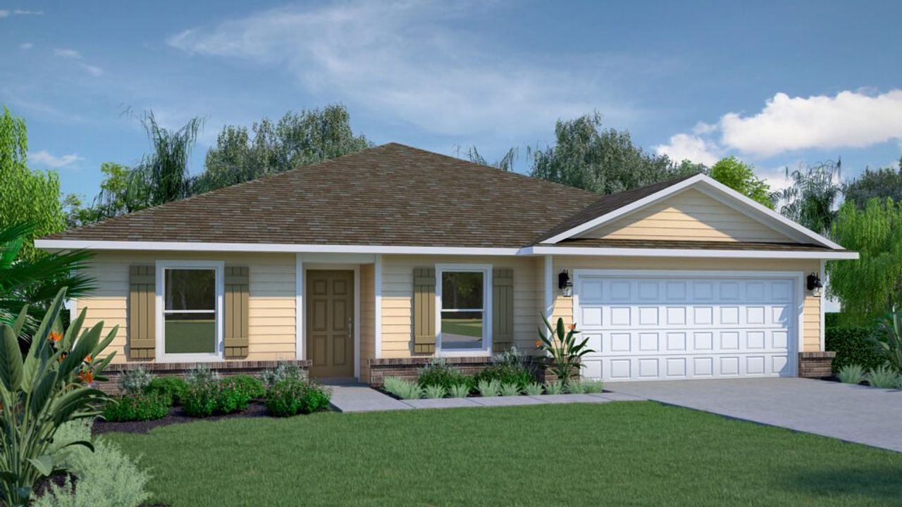 Representative exterior photo of a completed home built from the Gulf Isle by Holiday Builders in Salt Creek At Mexico Beach, Mexico Beach, FL (Image 2).