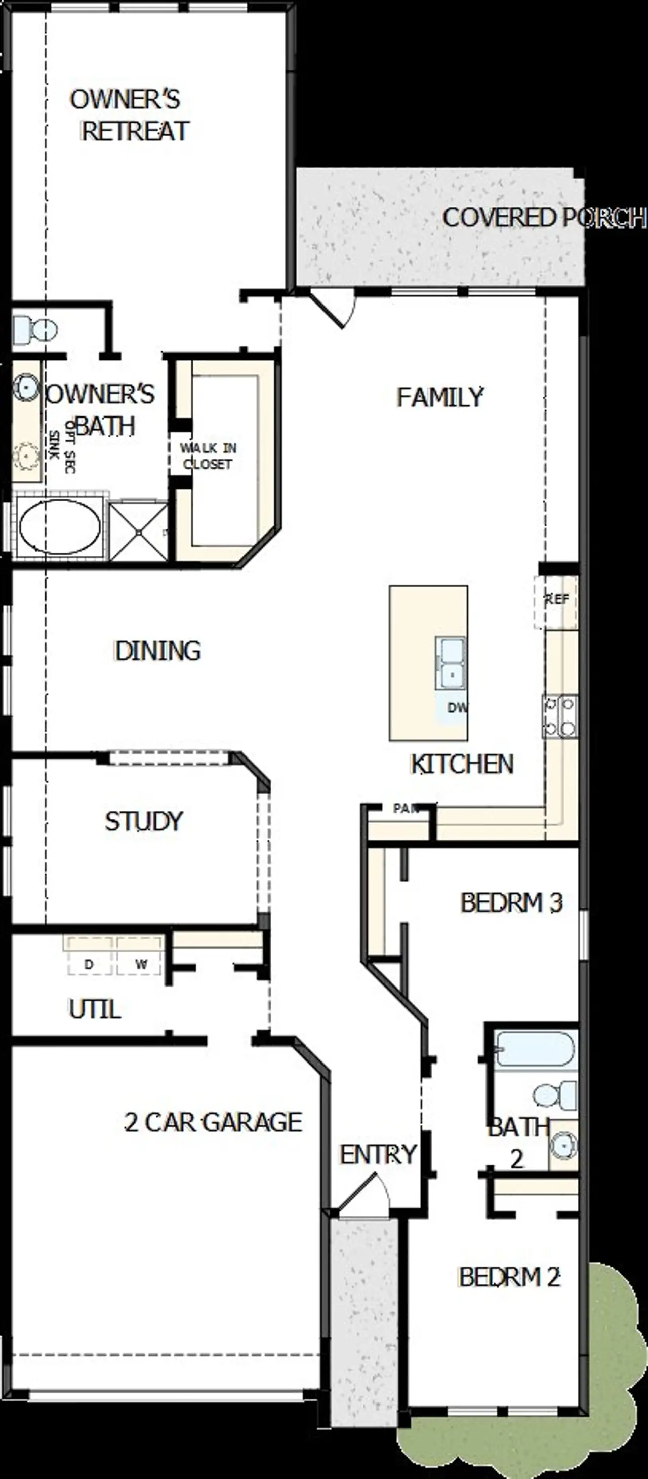 2D floor plan layout of this home in Meridiana 45' Homesites, Manvel, TX (Image 2). 2D floor plan layout of this home in Meridiana 45' Homesites, Manvel, TX (Image 2).