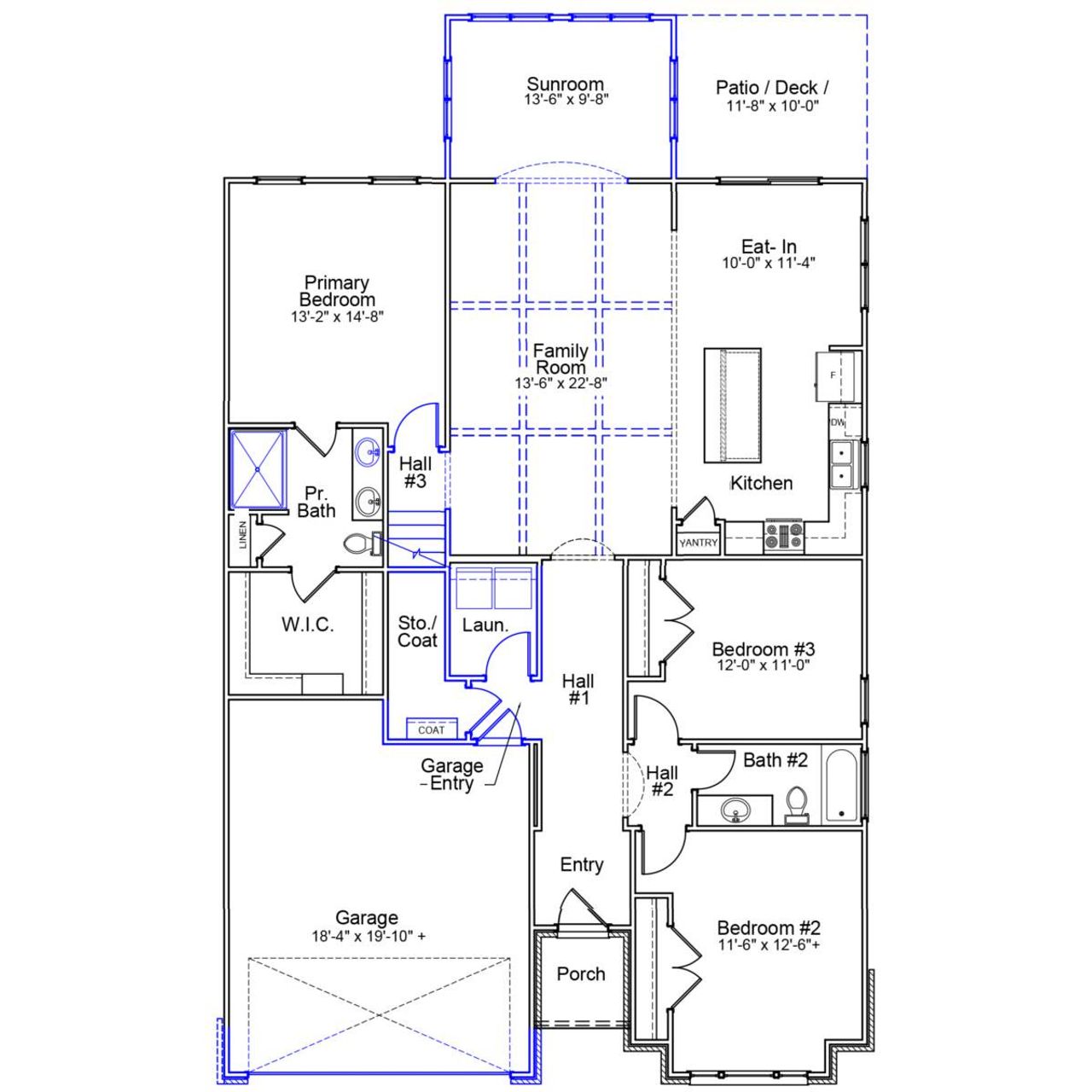 2D floor plan layout of this home in Fieldstone, Lexington, NC (Image 2).
