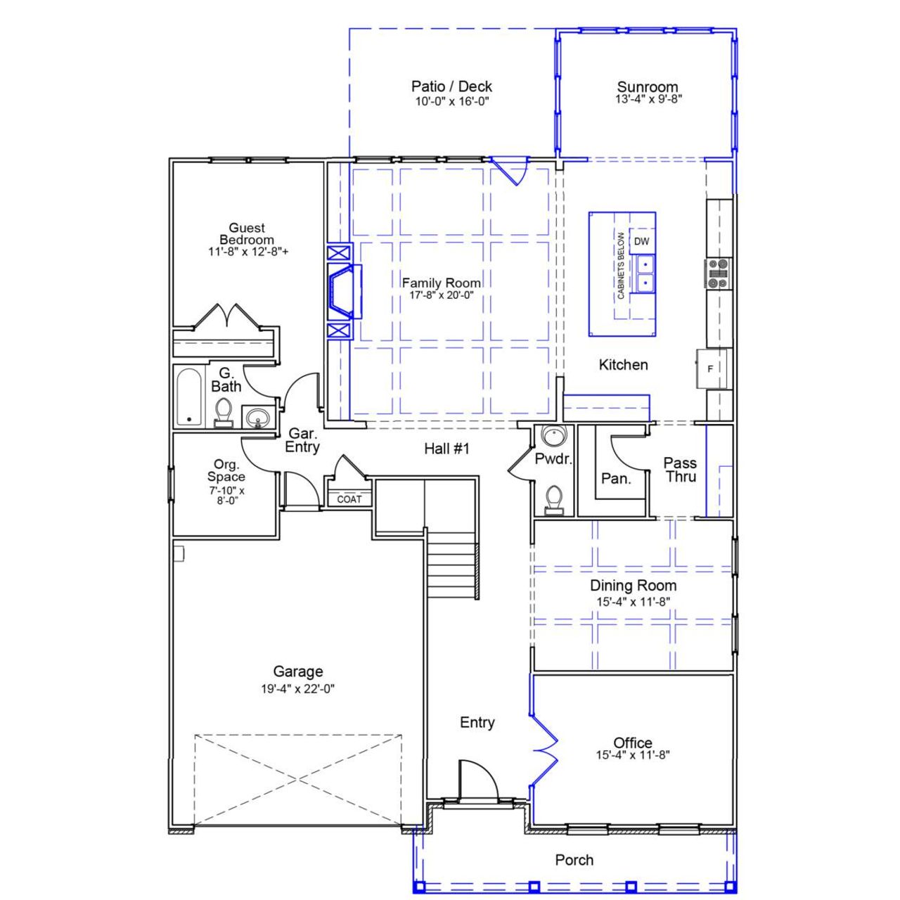 2D floor plan layout of this home in Gates at Windermere, Blythewood, SC (Image 2).