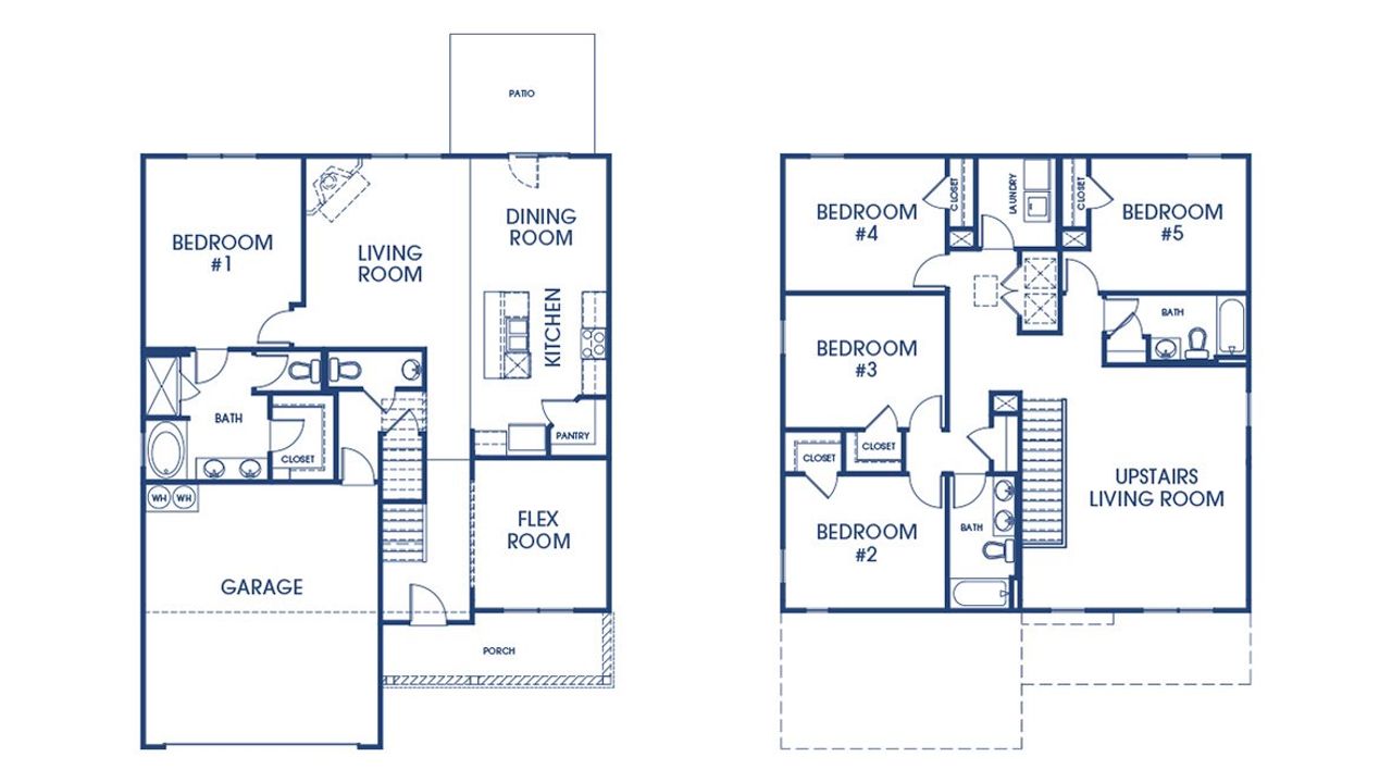 2D floor plan layout of this home in Estates at Deer Hollow, Grovetown, GA (Image 2).