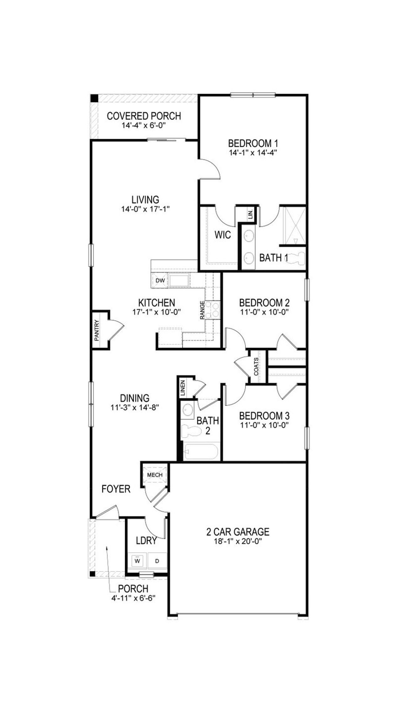2D floor plan layout of this home in Fieldcrest Acres, Blountville, TN (Image 2).