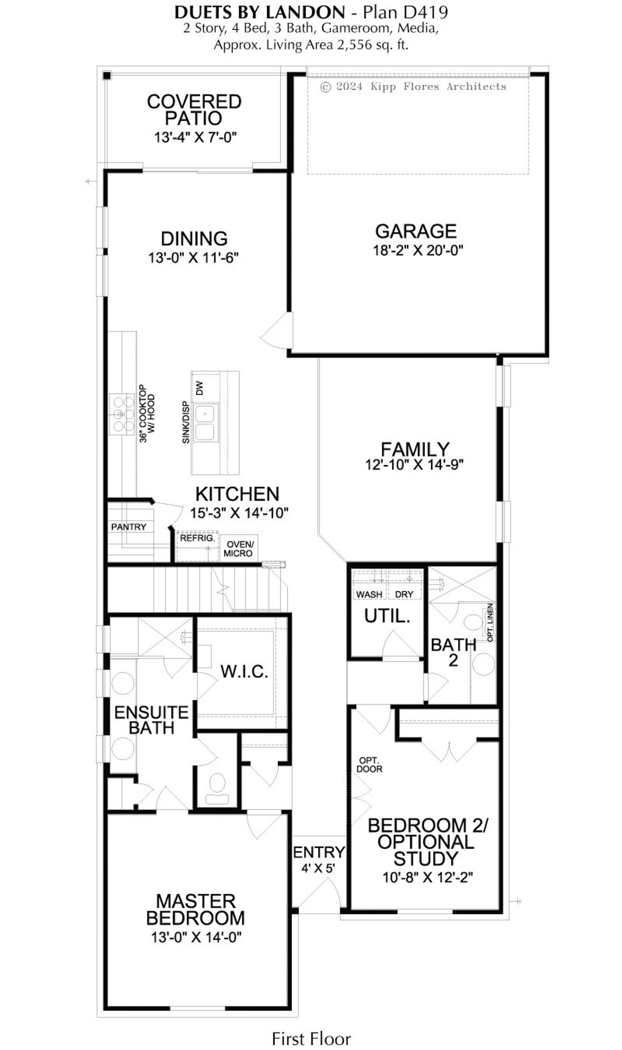 2D floor plan layout of this home in Lexington Frisco, Frisco, TX (Image 2).