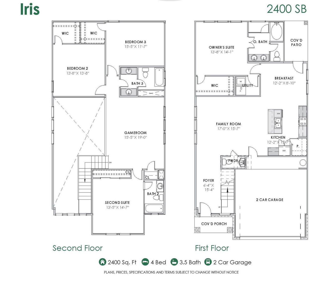 2D floor plan layout for the Iris 2400 SB by Saratoga Homes in Crosby Farms, Crosby, TX (Image 2). 2D floor plan layout for the Iris 2400 SB by Saratoga Homes in Crosby Farms, Crosby, TX (Image 2).