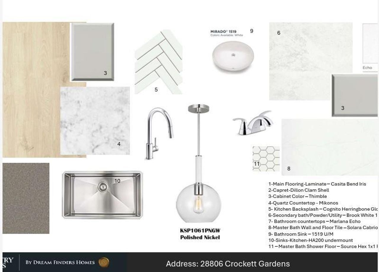 Sample of building materials used in homes in The Trails, New Caney (Image 2).