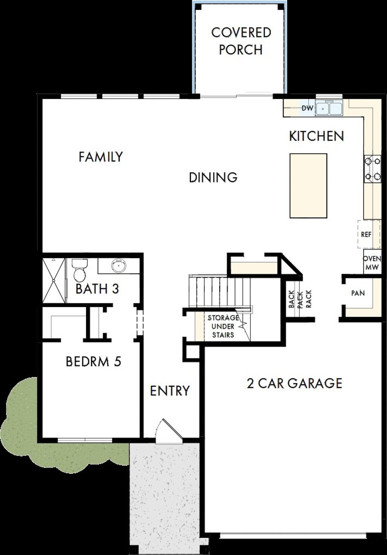2D floor plan layout of this home in Serenity - The Village Collection, Fuquay Varina, NC (Image 2).