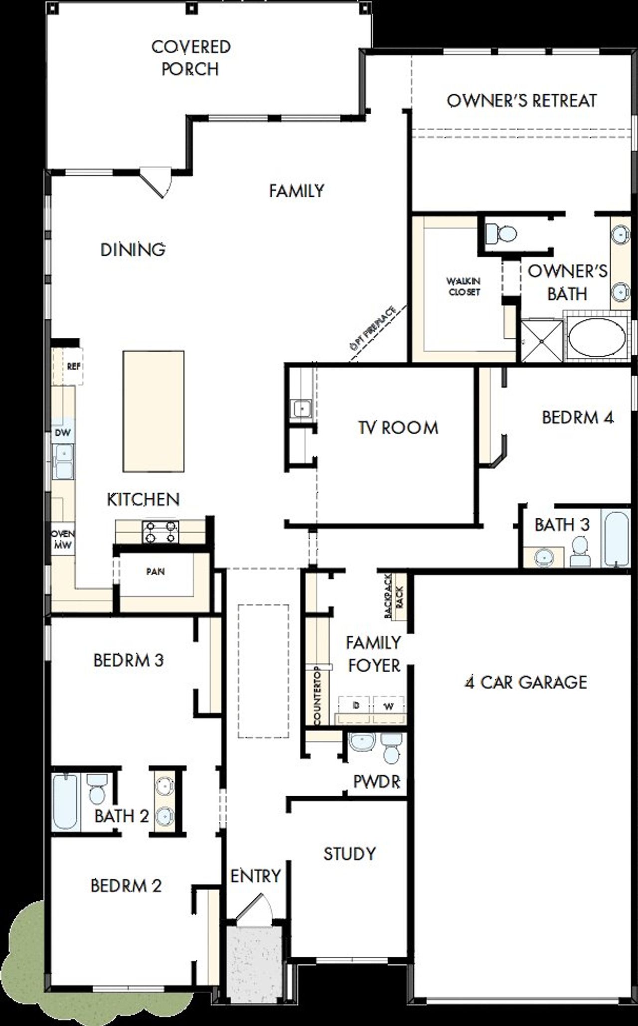 2D floor plan layout of this home in The Ridge at Northlake, Northlake, TX (Image 2).