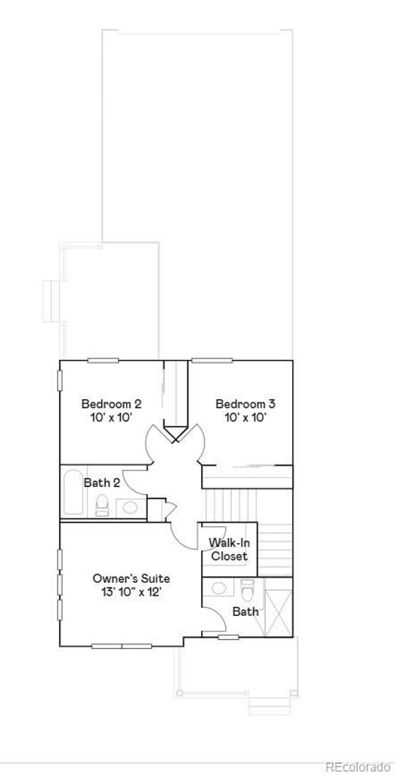 2D floor plan layout of this home in Eastcreek Farm, Thornton, CO (Image 2).