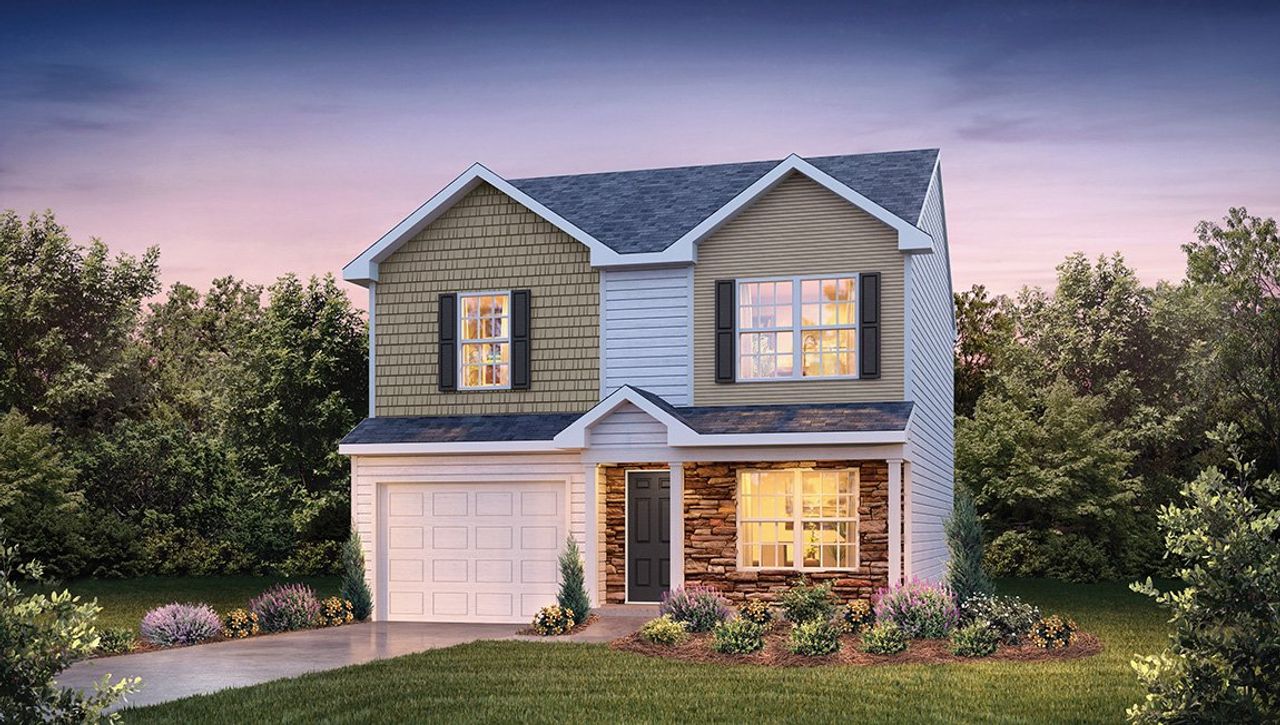 Representative exterior photo of a completed home built from the BRANDON by D.R. Horton in Fiddlers Landing, Winston-Salem, NC (Image 2).