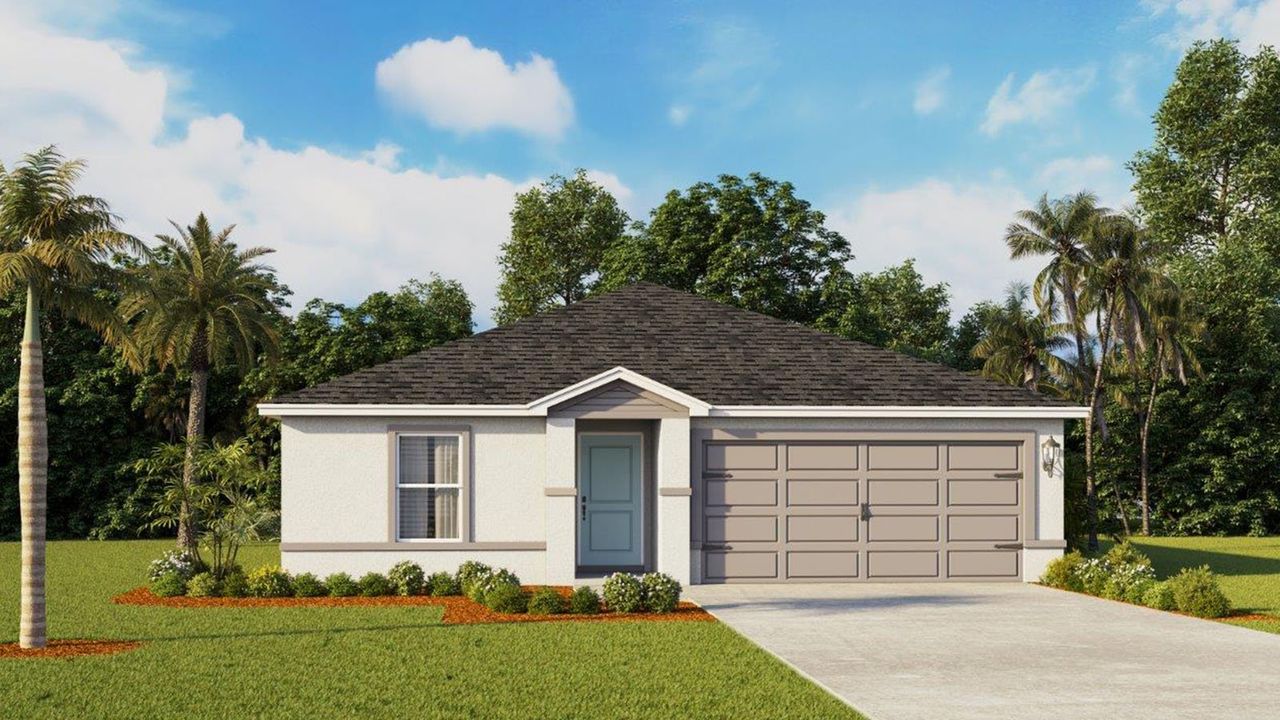 Front exterior of a new home in Hamilton Bluff, Lake Hamilton, FL, highlighting curb appeal (Image 2).