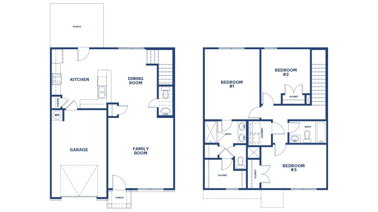 2D floor plan layout of this home in Bellemeade Landing, Augusta, GA (Image 2).
