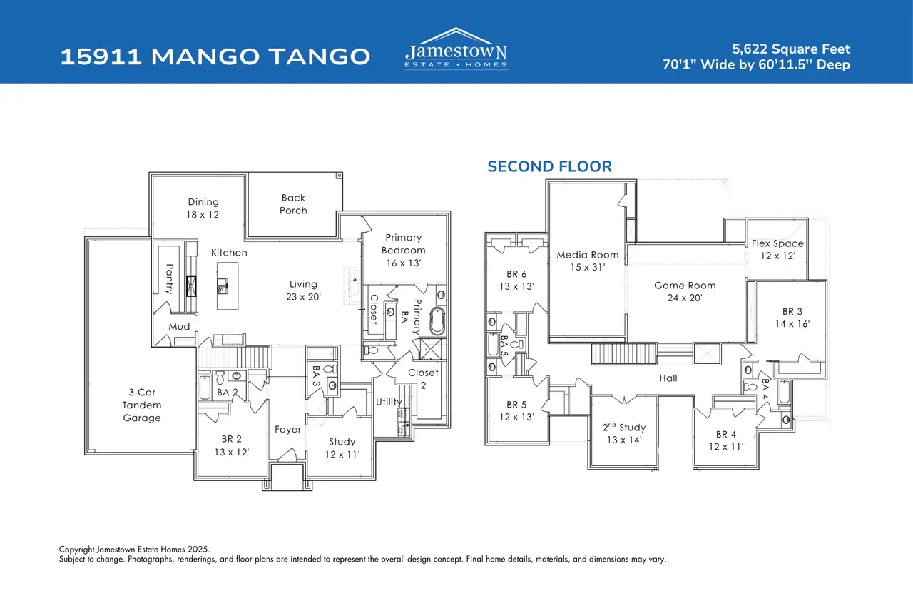 2D floor plan layout of this home in ARTAVIA, Conroe, TX (Image 2).