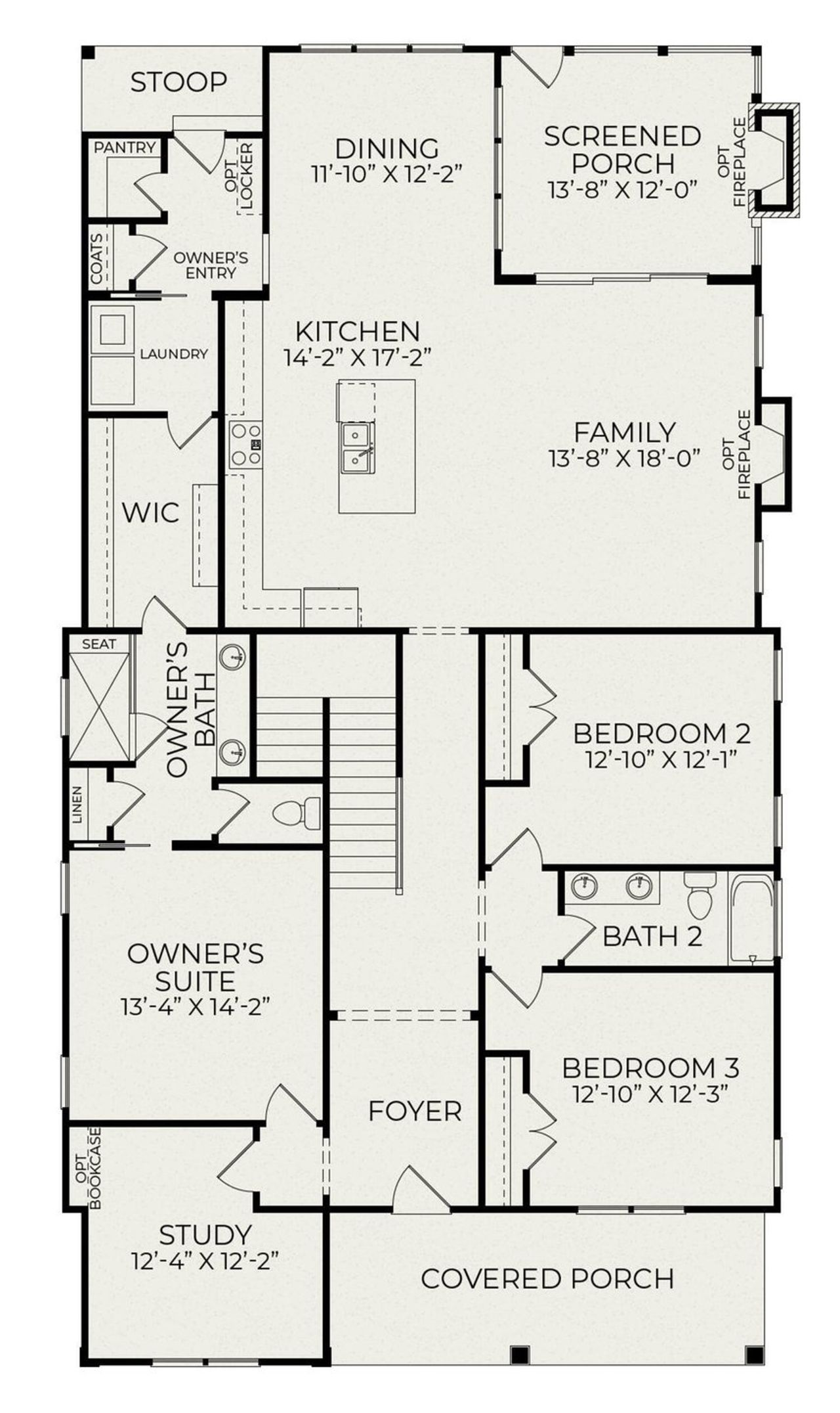 2D floor plan layout for the Hutchinson (Two-Story) by Homes by Dickerson in Nexton, Summerville, SC (Image 2). 2D floor plan layout for the Hutchinson (Two-Story) by Homes by Dickerson in Nexton, Summerville, SC (Image 2).