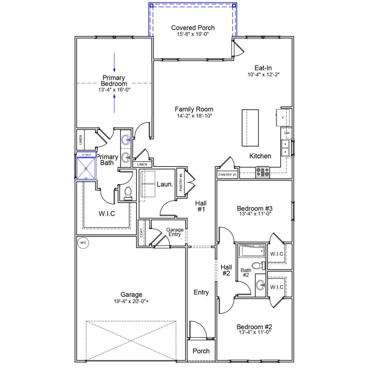 2D floor plan layout of this home in River Tide Farms, Bolivia, NC (Image 2).