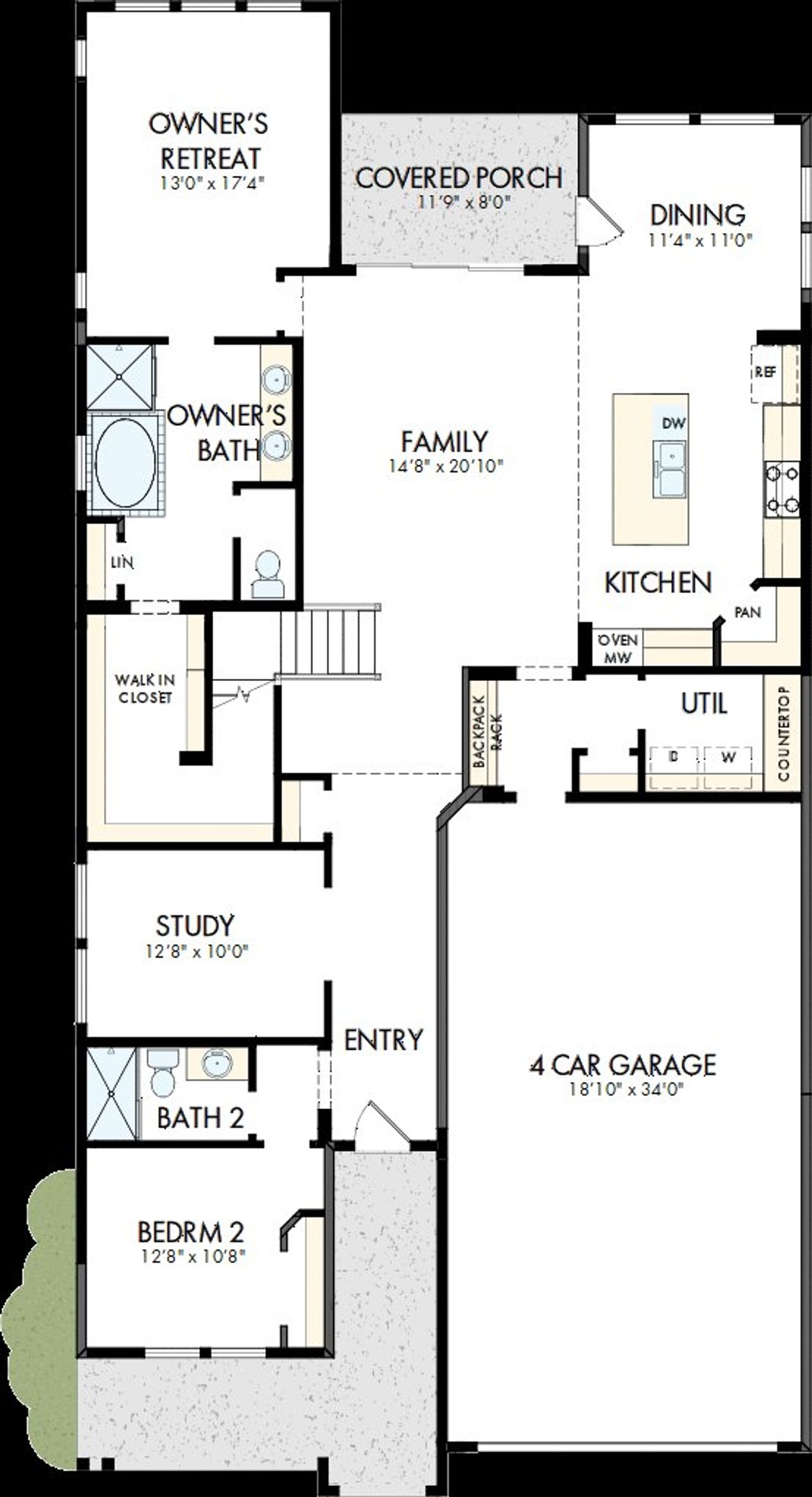 2D floor plan layout of this home in Walsh Classic, Fort Worth, TX (Image 2).