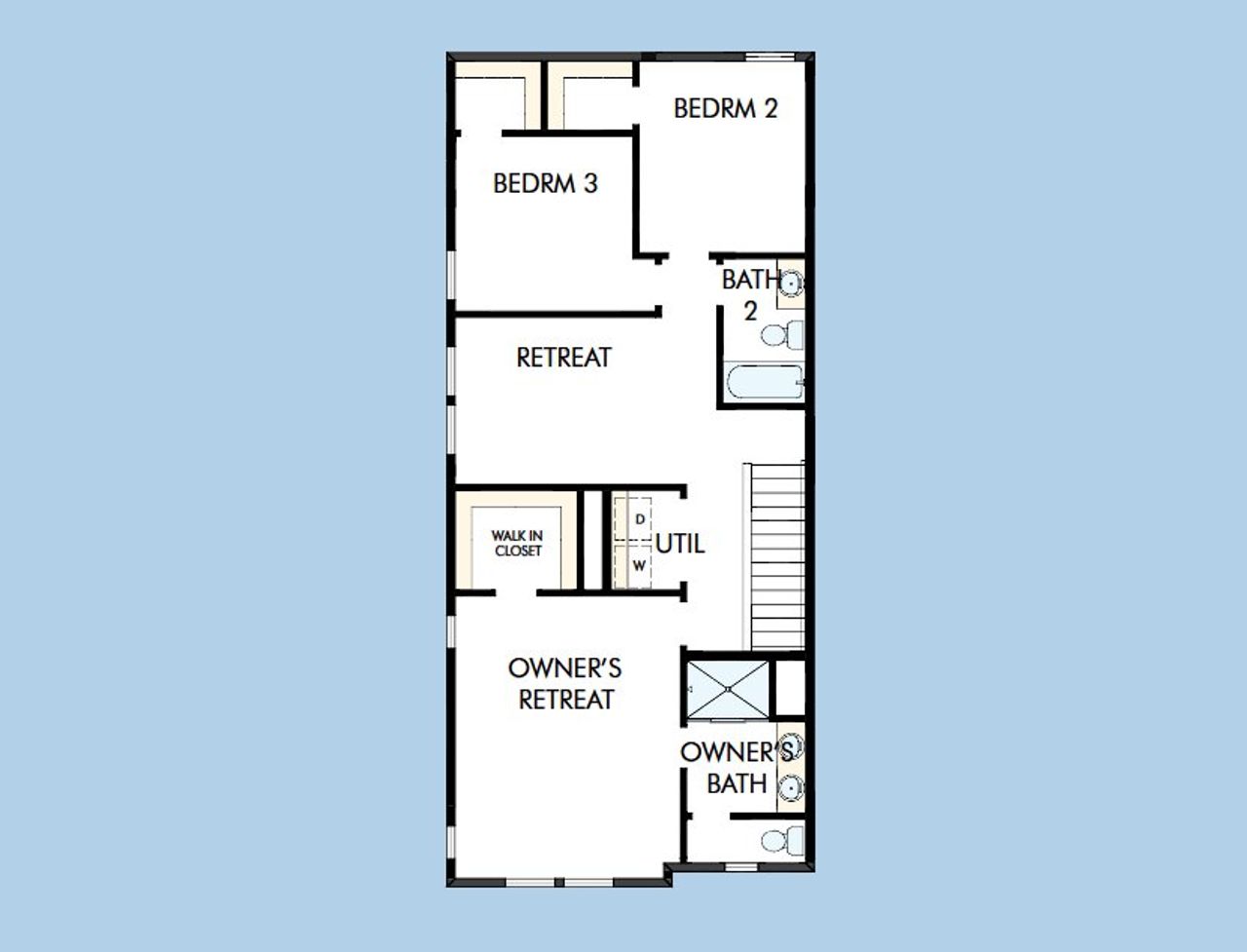 2D floor plan layout for the The Echo by David Weekley Homes in Painted Tree Woodland West – Cottages, McKinney, TX (Image 2).