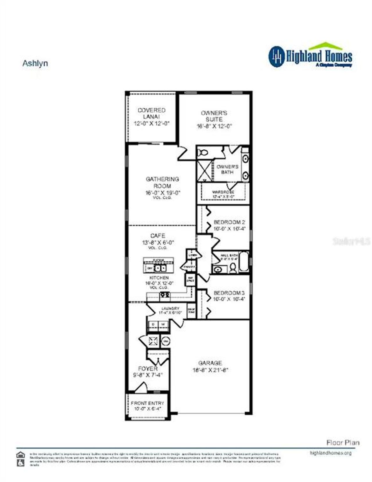 2D floor plan layout of this home in Harbor at Lake Henry - Single-Family Homes, Winter Haven, FL (Image 2).