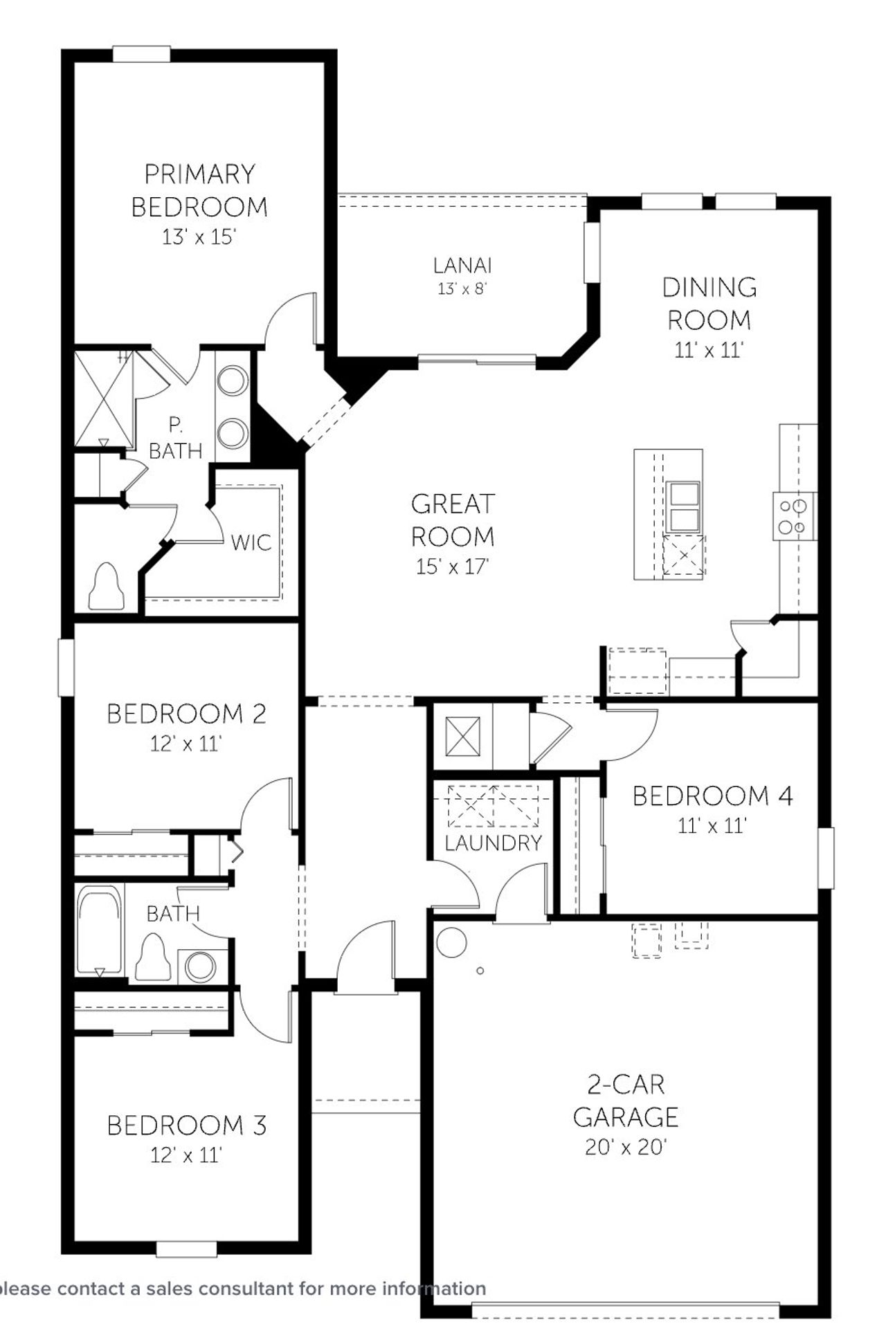 2D floor plan layout of this home in Annabelle Estates, Winter Haven, FL (Image 2).