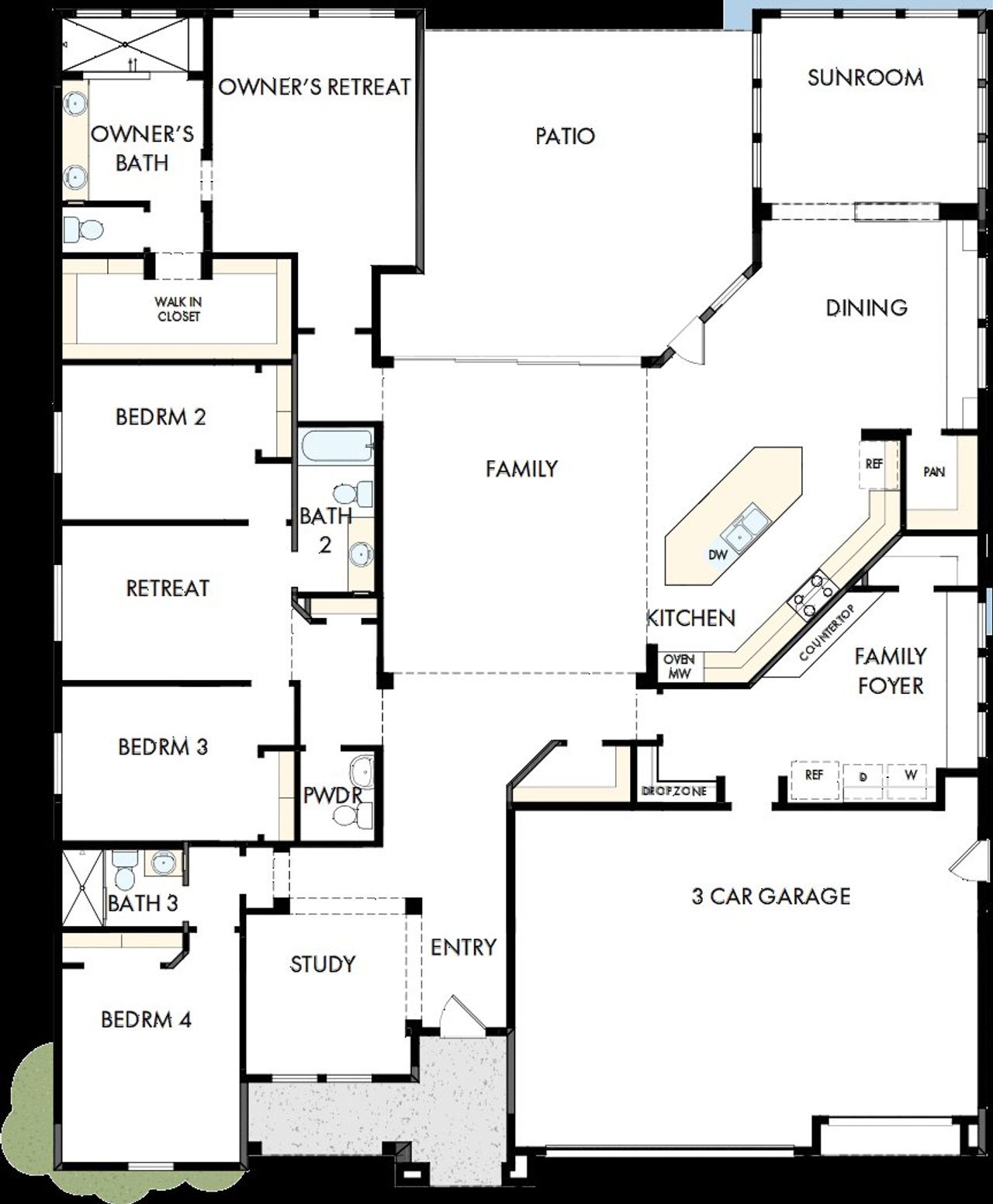 2D floor plan layout of this home in Sentiero at Windrose, Waddell, AZ (Image 2).
