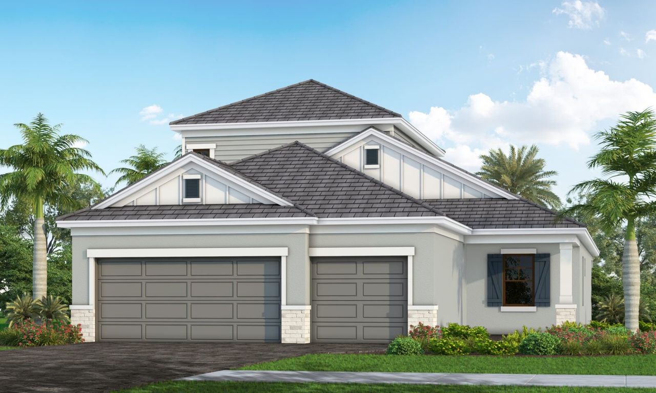 Representative exterior photo of a completed home built from the Meadow Brook by Neal Communities in Windward, Sarasota, FL (Image 2).