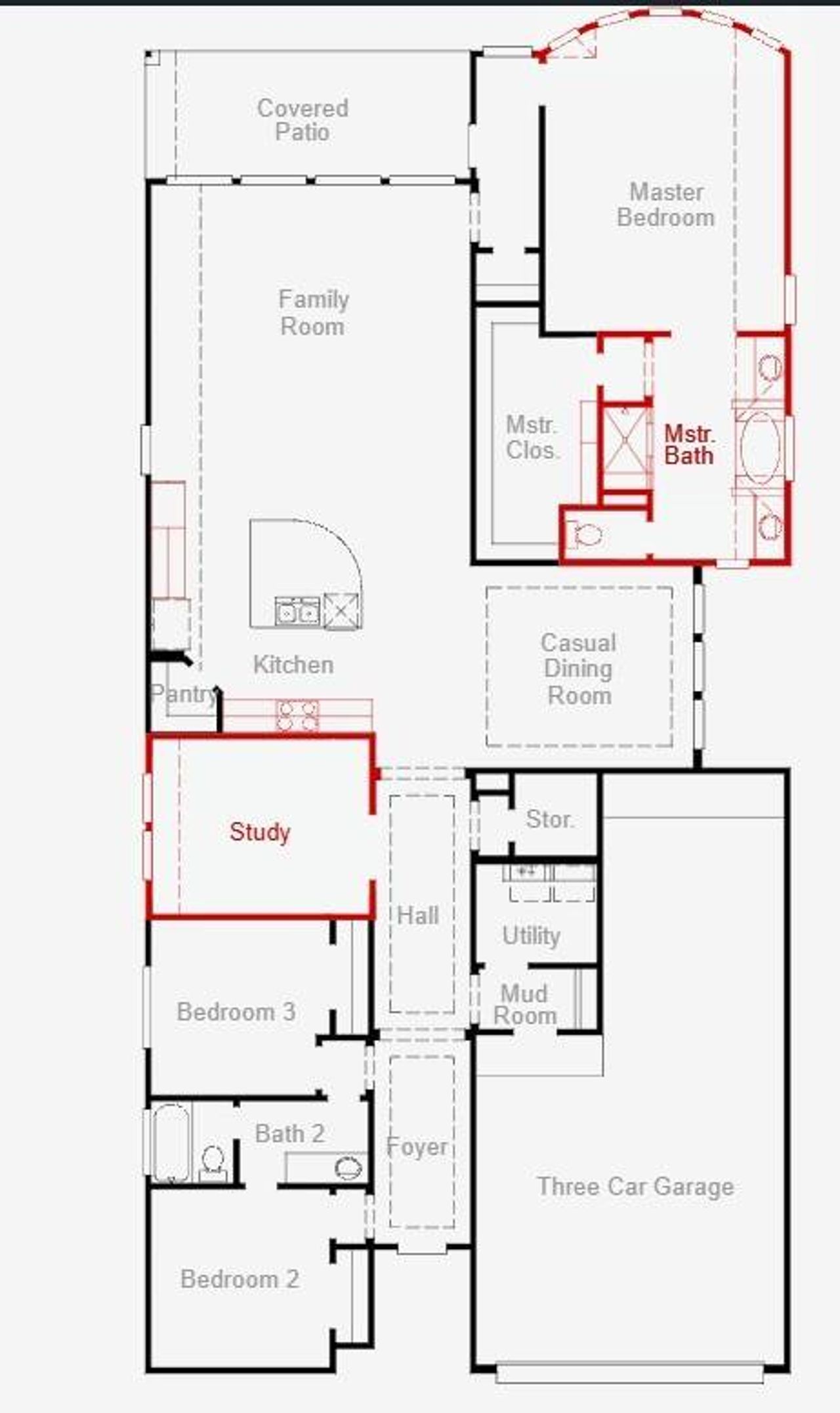 2D floor plan layout of this home in The Trails, New Caney, TX (Image 2).