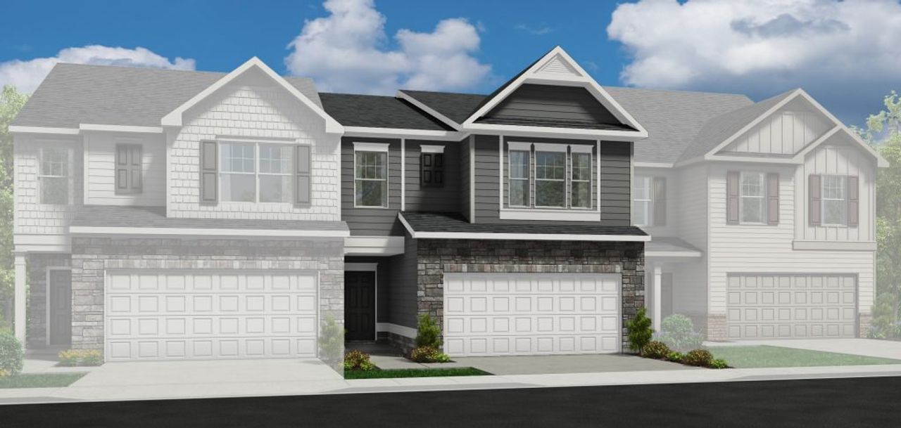 Front exterior of a new home in The Retreat at Browns Ridge, Newnan, GA, highlighting curb appeal (Image 2).