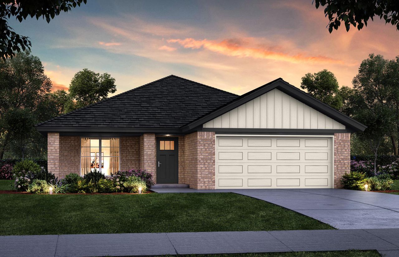Representative exterior photo of a completed home built from the Lynndale Plus by Home Creations in Grand Oaks Reserve, Cleveland, TX (Image 2).