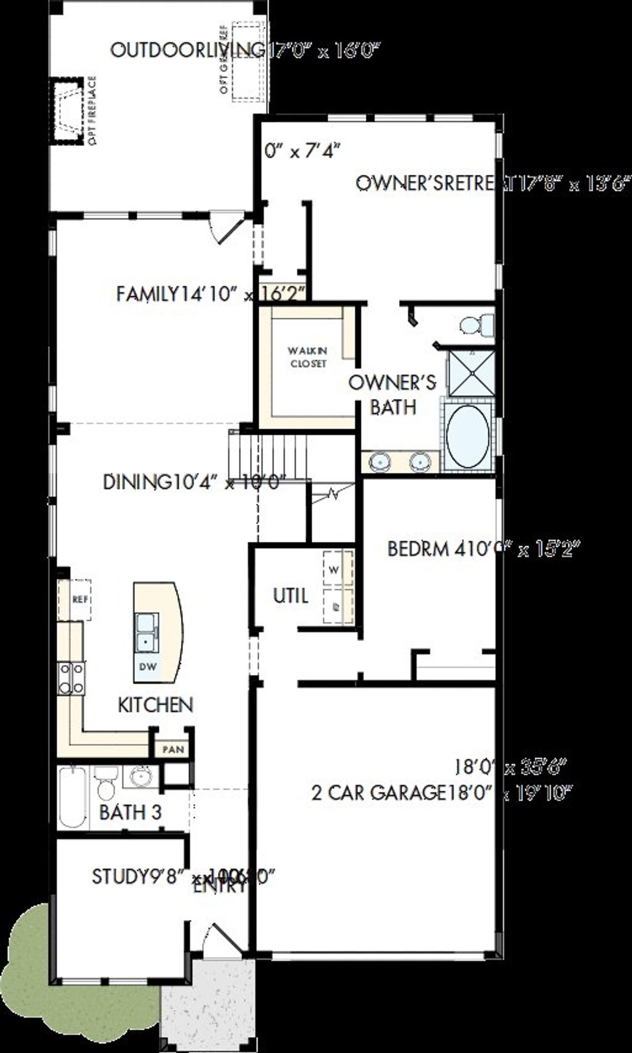 2D floor plan layout of this home in ARTAVIA - Reserve Collection, Conroe, TX (Image 2).