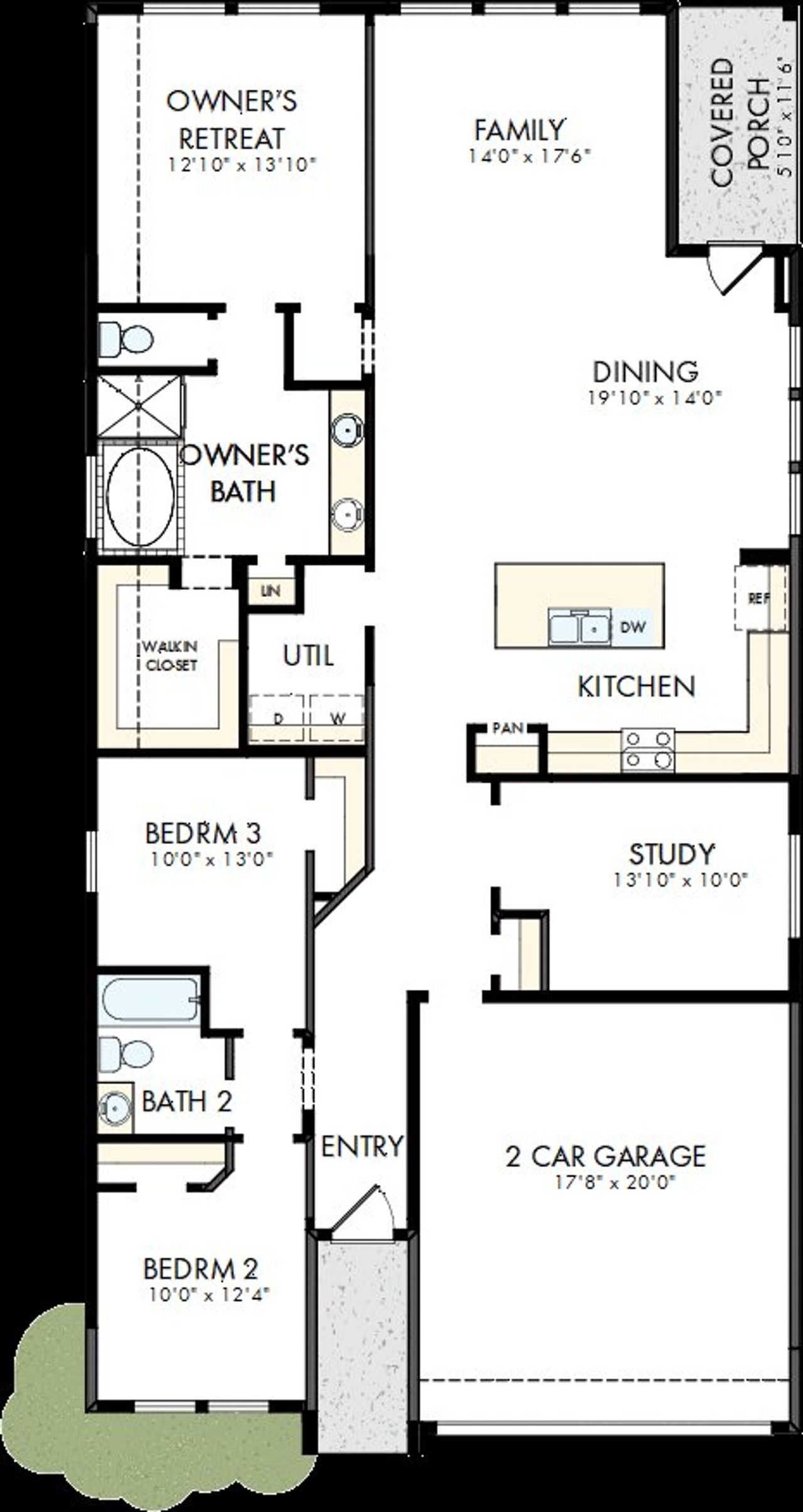 2D floor plan layout of this home in Jordan Ranch - Terrace Collection, Fulshear, TX (Image 2).