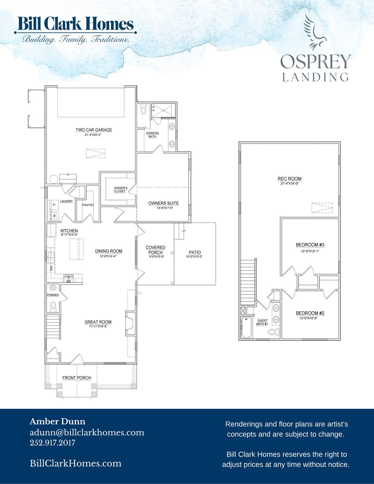 2D floor plan layout of this home in Osprey Landing, Southport, NC (Image 2).