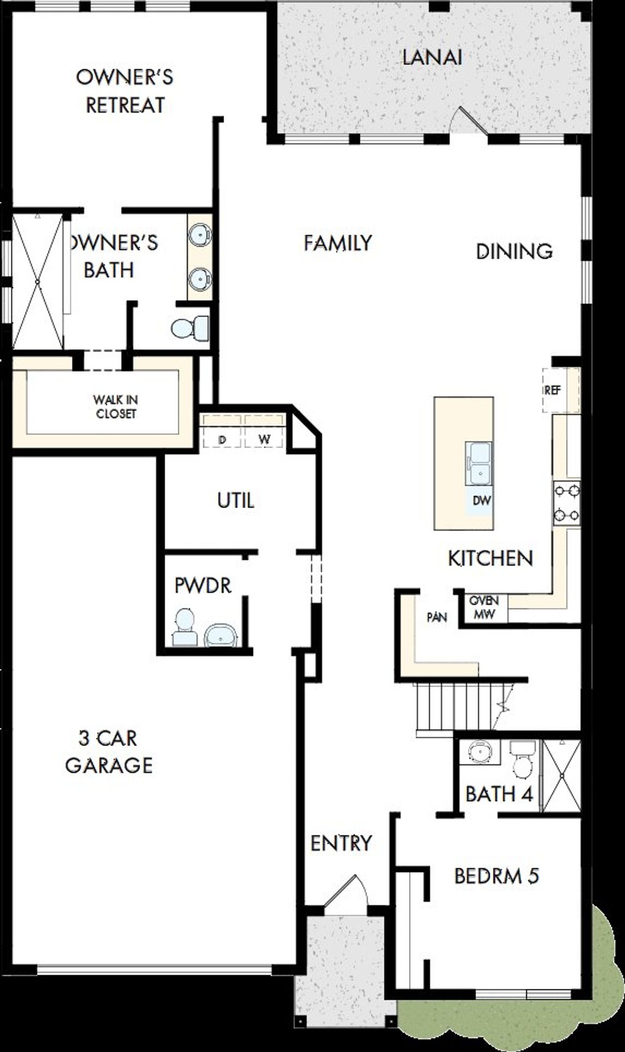 2D floor plan layout of this home in Waterset Classic Series, Apollo Beach, FL (Image 2).