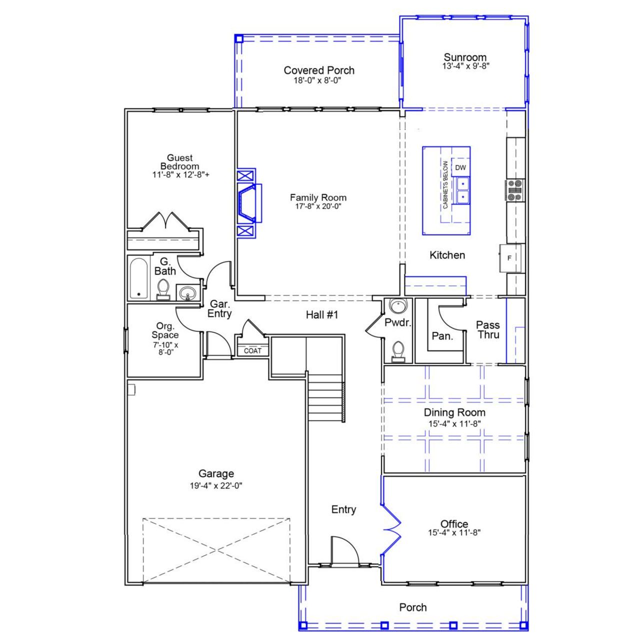 2D floor plan layout of this home in Ridgecrest at Midway, Anderson, SC (Image 2). 2D floor plan layout of this home in Ridgecrest at Midway, Anderson, SC (Image 2).