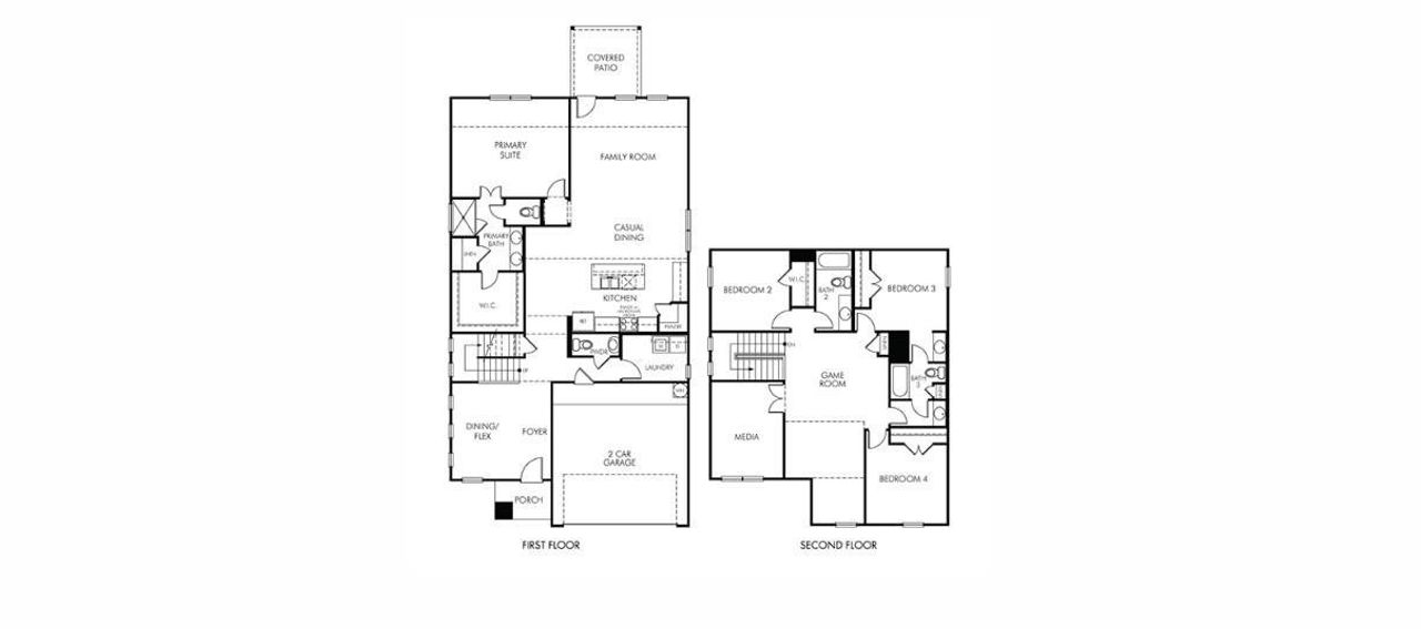 2D floor plan layout of this home in Sanford Farms - Premier Series, Waller, TX (Image 2). 2D floor plan layout of this home in Sanford Farms - Premier Series, Waller, TX (Image 2).
