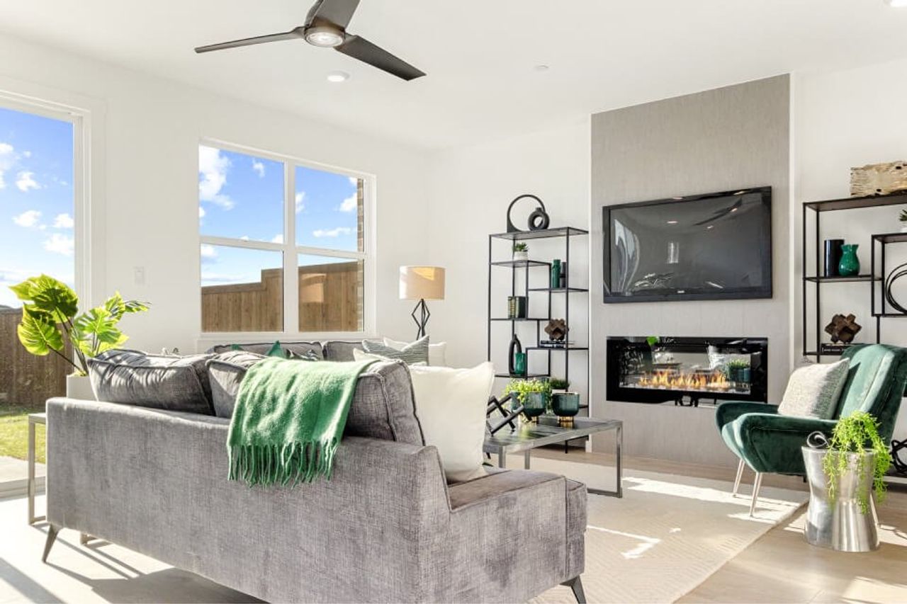 Representative furnished interior of a home built from the Aspen by Grenadier Homes in Willow Grove Townhomes, Melissa (Image 2). Representative furnished interior of a home built from the Aspen by Grenadier Homes in Willow Grove Townhomes, Melissa (Image 2).