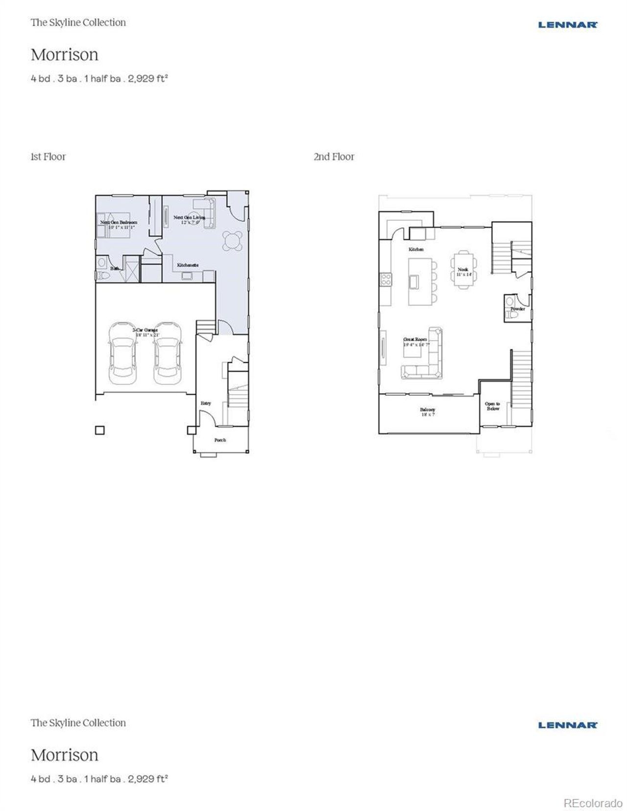 2D floor plan layout of this home in Sterling Ranch, Littleton, CO (Image 2).