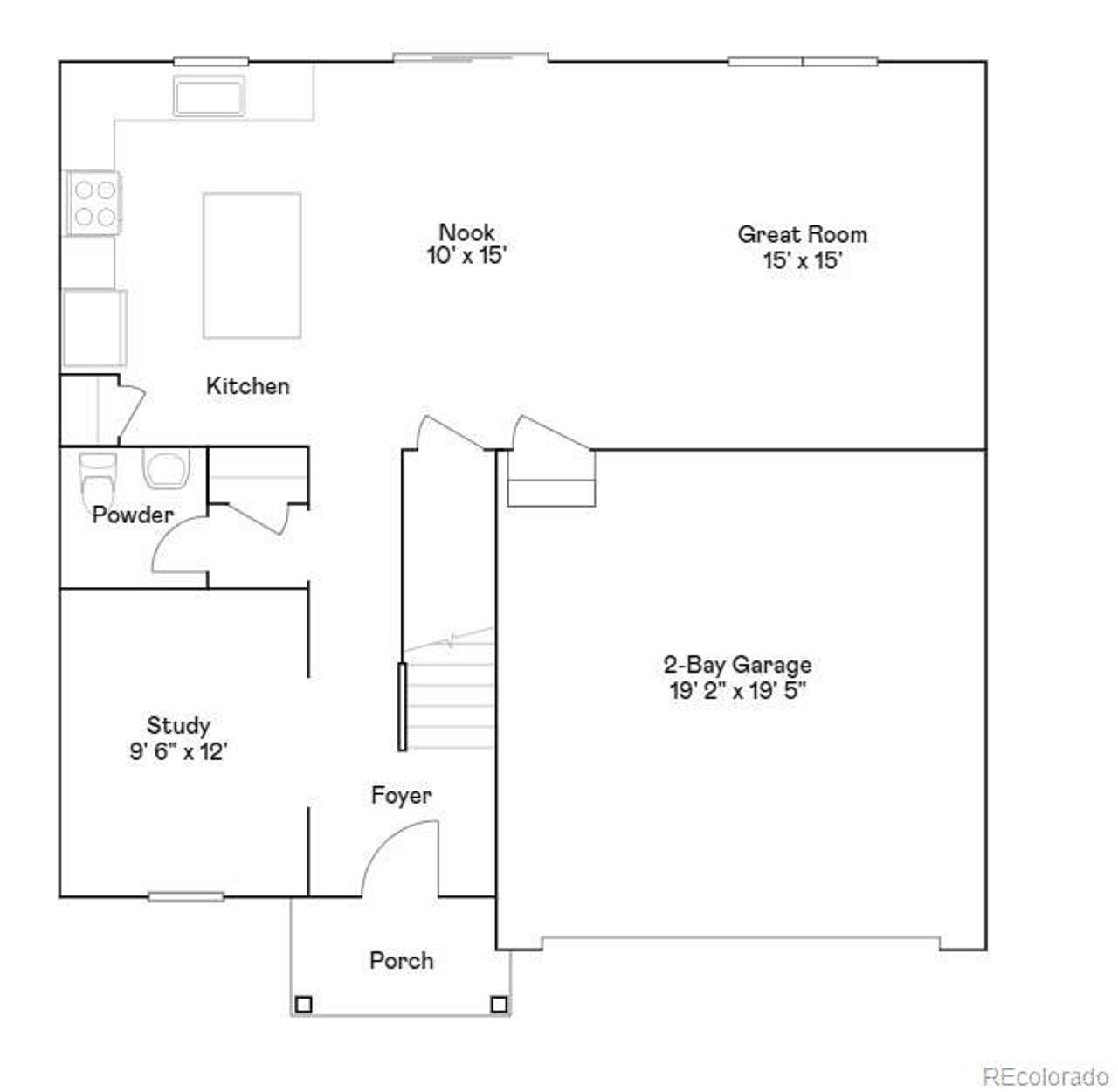 2D floor plan layout of this home in Eastcreek Farm: The Camden Collection, Thornton, CO (Image 2).