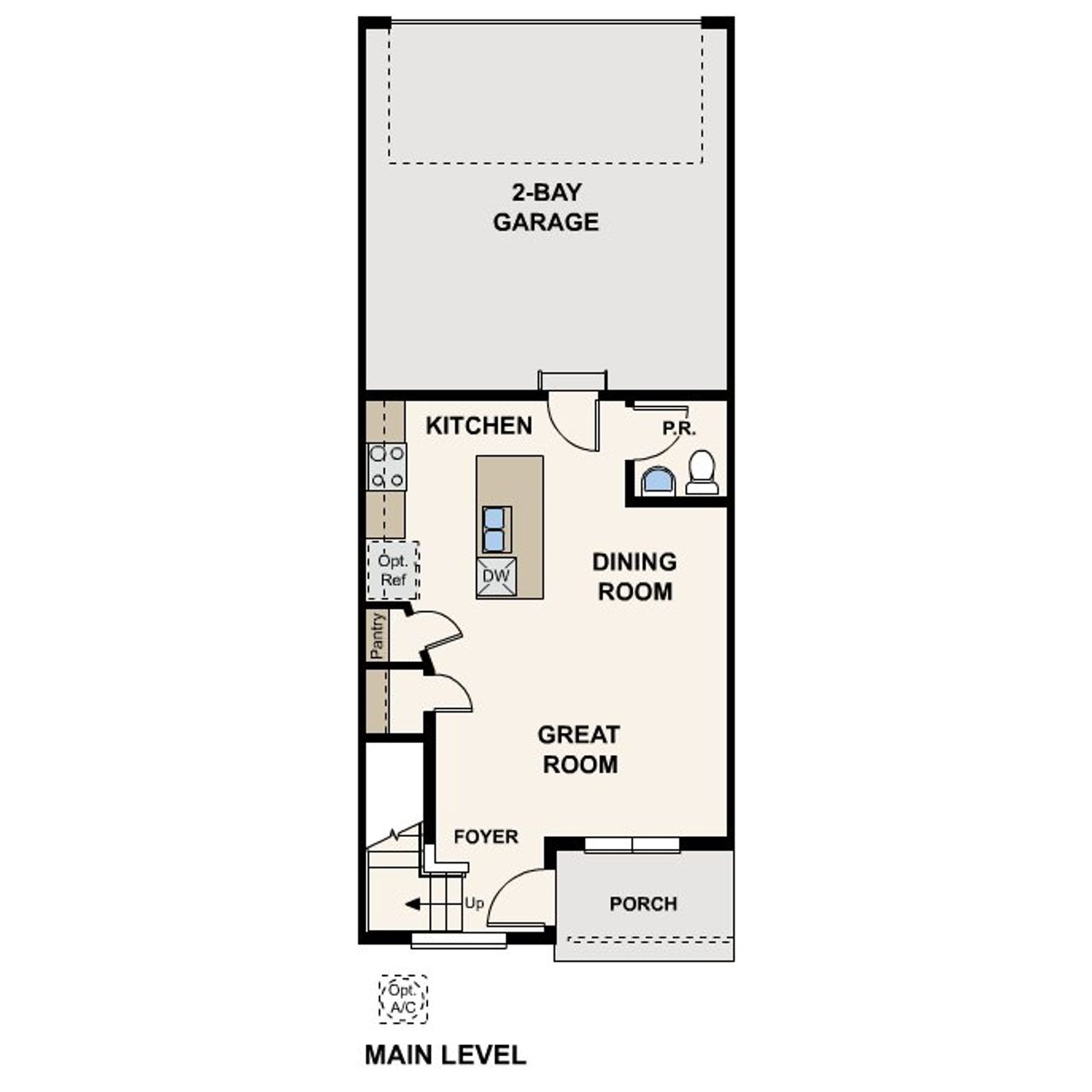 2D floor plan layout of this home in The Townes at Skyline Ridge, Castle Pines, CO (Image 2).