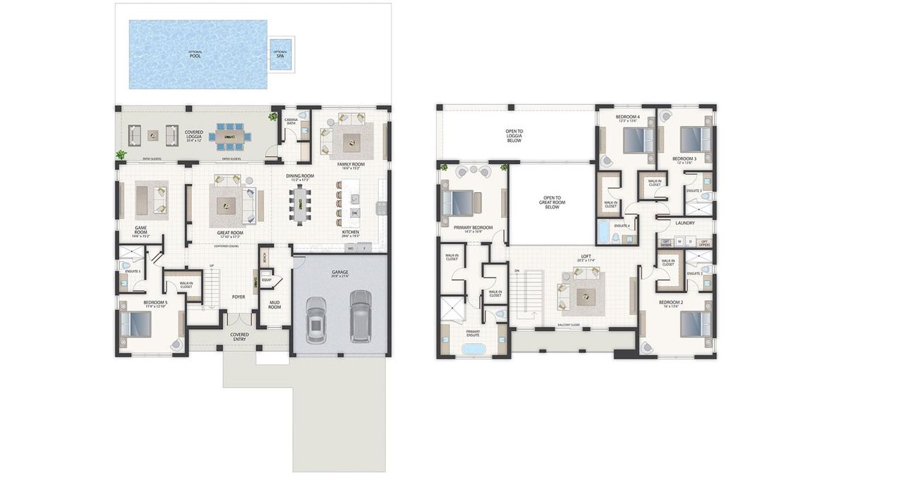 2D floor plan layout for the Casa Sol by GT Homes in Palma Del Lago, Miami Lakes, FL (Image 2). 2D floor plan layout for the Casa Sol by GT Homes in Palma Del Lago, Miami Lakes, FL (Image 2).