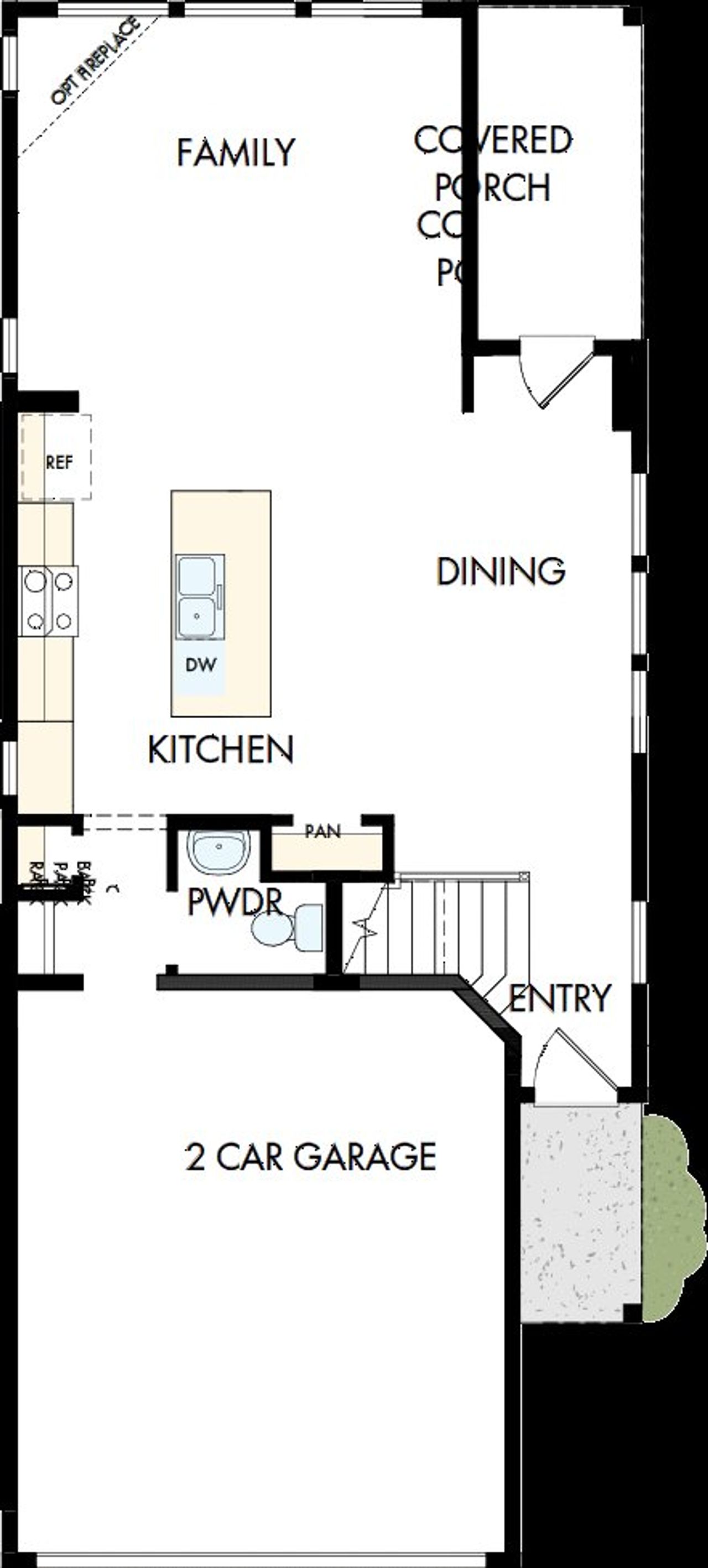 2D floor plan layout of this home in Double Creek Crossing, Round Rock, TX (Image 2).