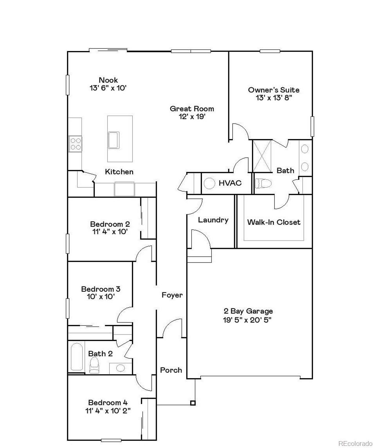 2D floor plan layout of this home in Ledge Rock, Johnstown, CO (Image 2). 2D floor plan layout of this home in Ledge Rock, Johnstown, CO (Image 2).