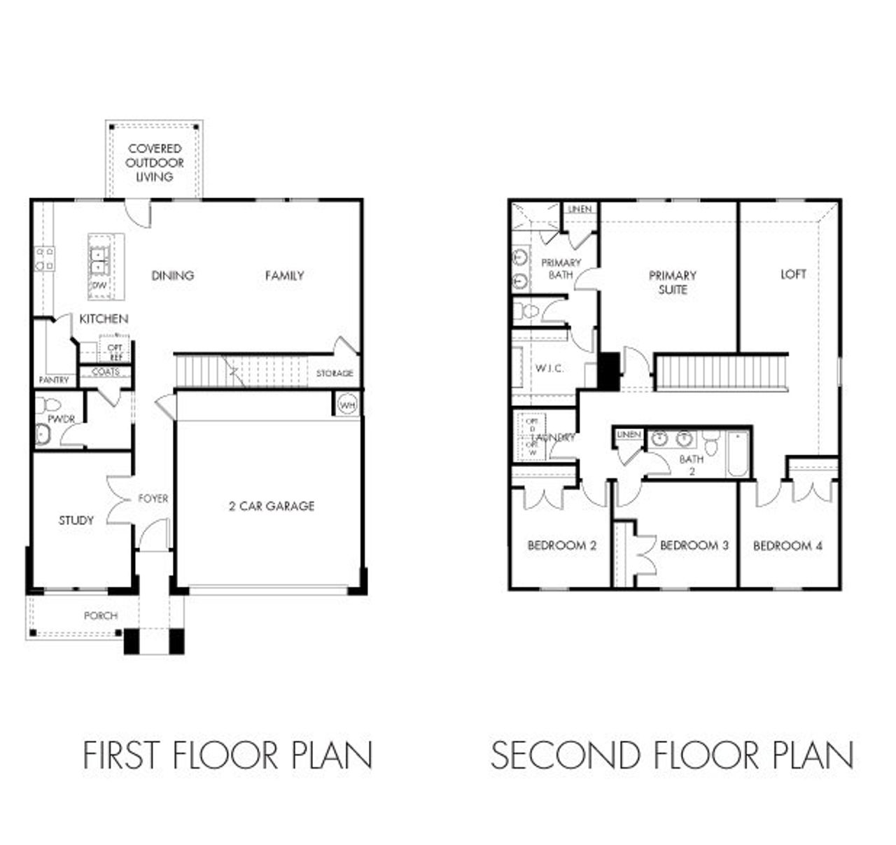2D floor plan layout of this home in Prairie Winds - Executive Collection, Hutto, TX (Image 2).